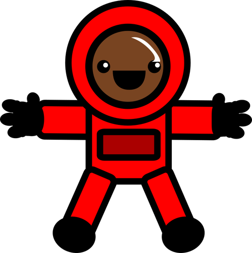 Astronaut In Red Suit Clipart