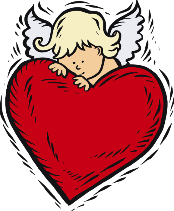 February Love 14 Gift Valentine'S Angel Day Clipart