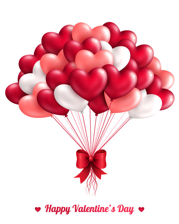 Heart Balloon Valentines Greeting Cartoon Vector Day Clipart