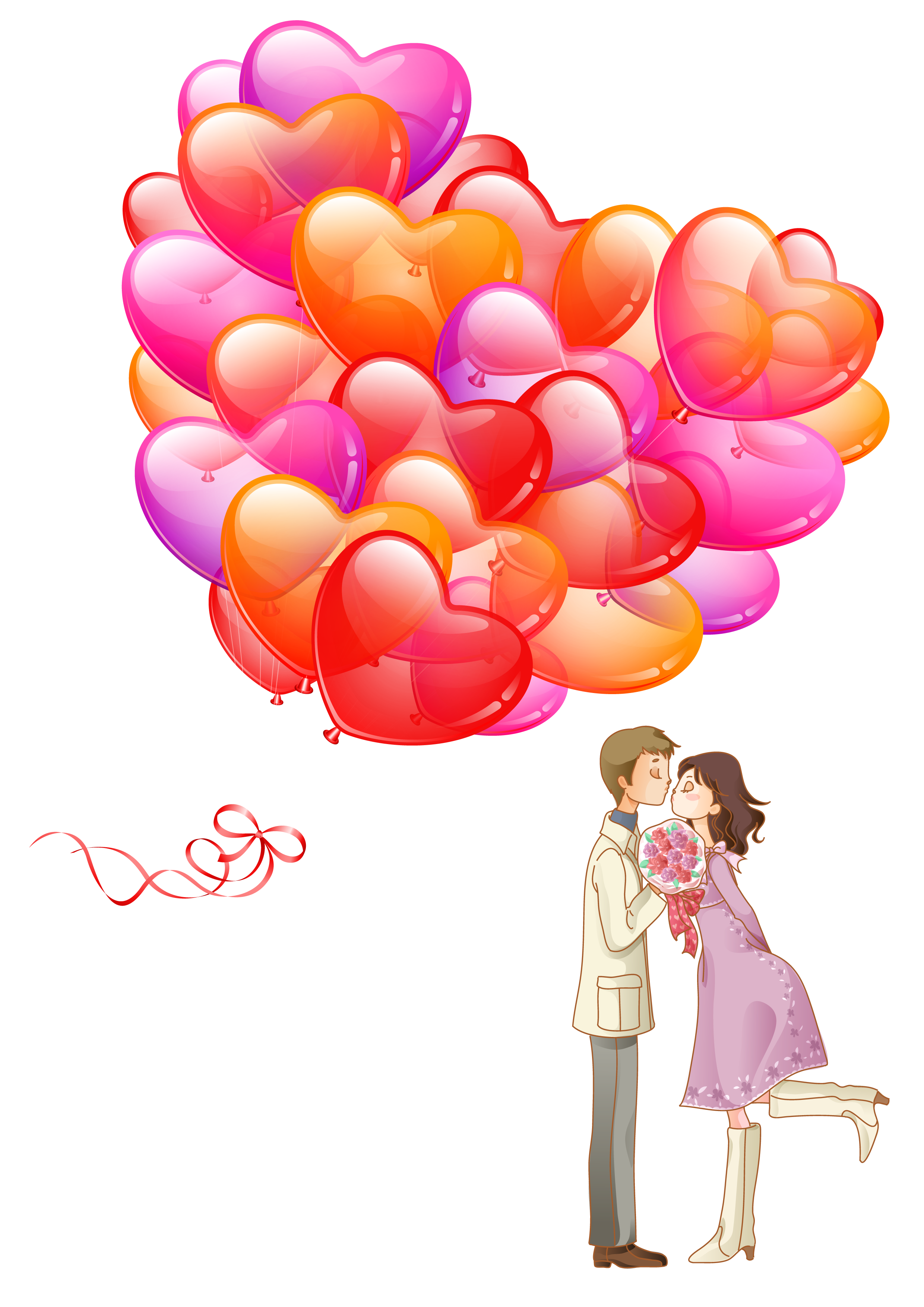 Love Valentine'S Festival Poster Balloon Valentines Qixi Clipart