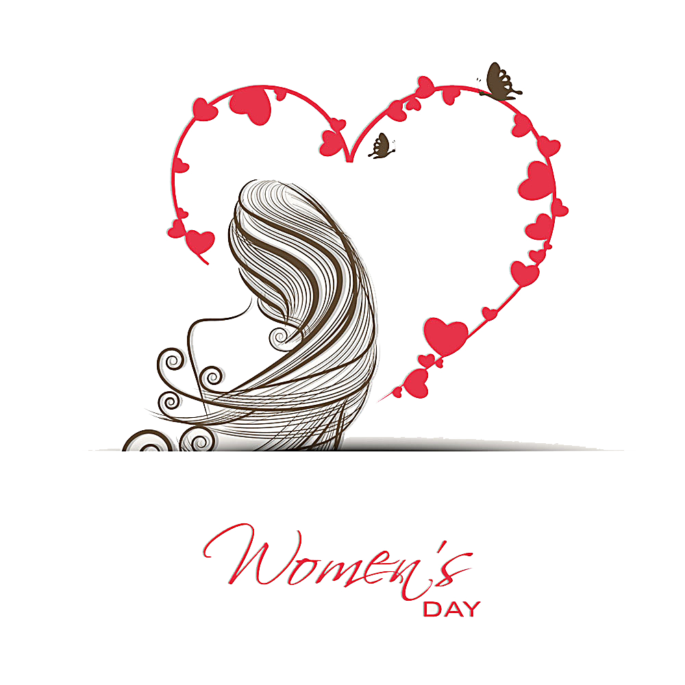 March Women'S Valentines Greeting Illustration Creative International Clipart
