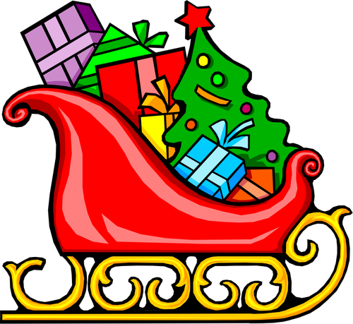 Sleigh With Presents Clipart