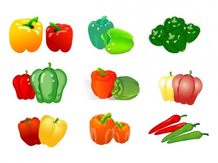 Vegetable Of Two Pepper Vector In Adobe Clipart