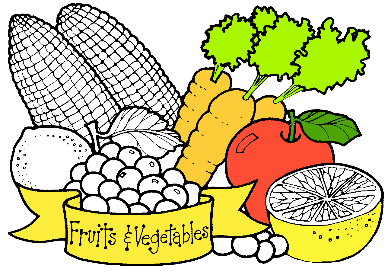 Овощи и фрукты правильное питание рисунок
