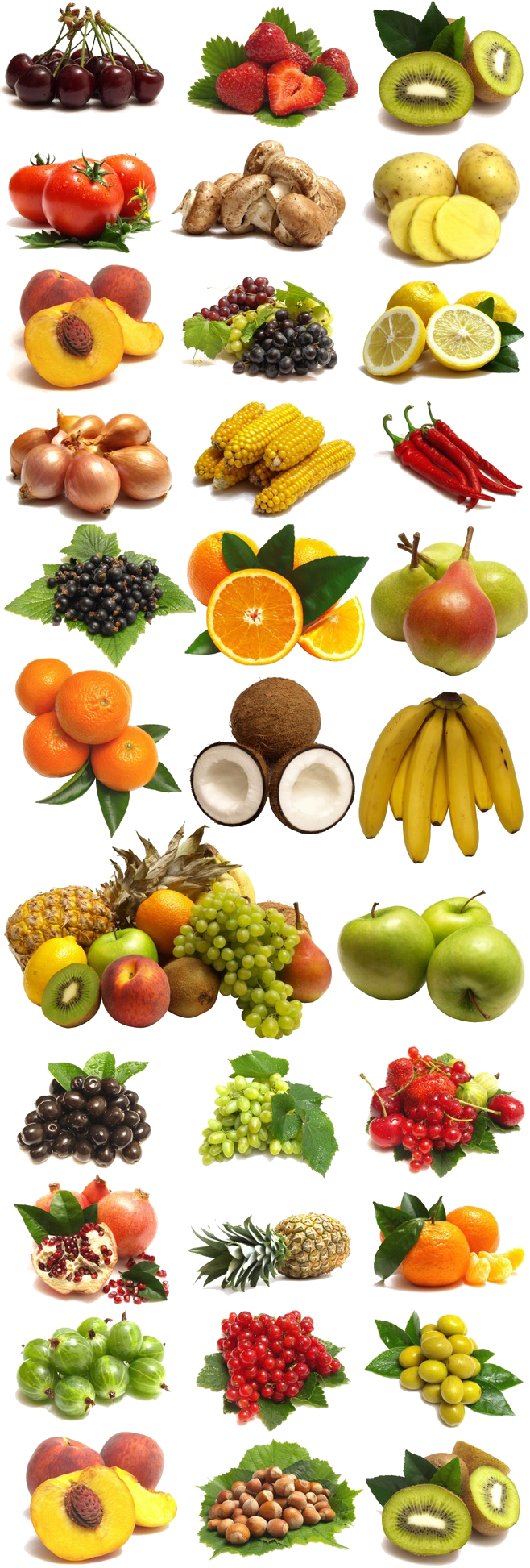 And Of Vegetables Collection Large Fruits Clipart