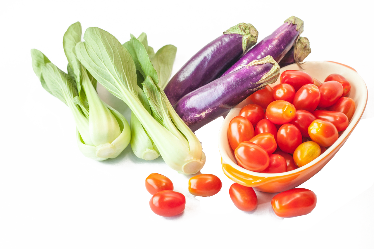 Junk Organic Food Vegetables Together Put Health Clipart