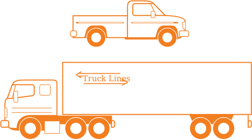 Semi And Pickup Trucks Clipart