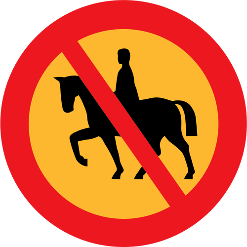 No Ridden Or Accompanied Horses Road Sign Clipart