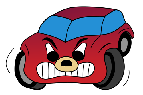 Red Angry Car Comic Clipart