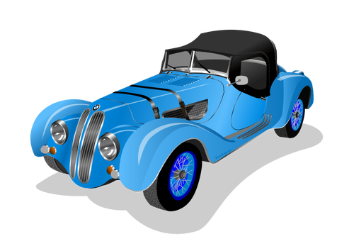 Blue Old-Timer Car Clipart