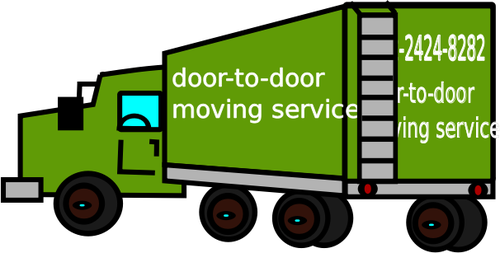 Of Closed Moving Truck Clipart