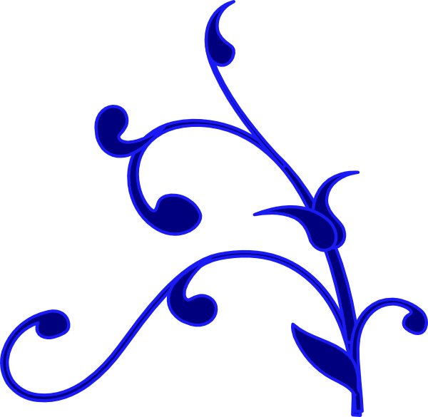 Blue Outline Flower Vine Vector Png Image Clipart