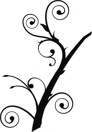 Twisted Branch Trees Climbing Vines Clip Clipart