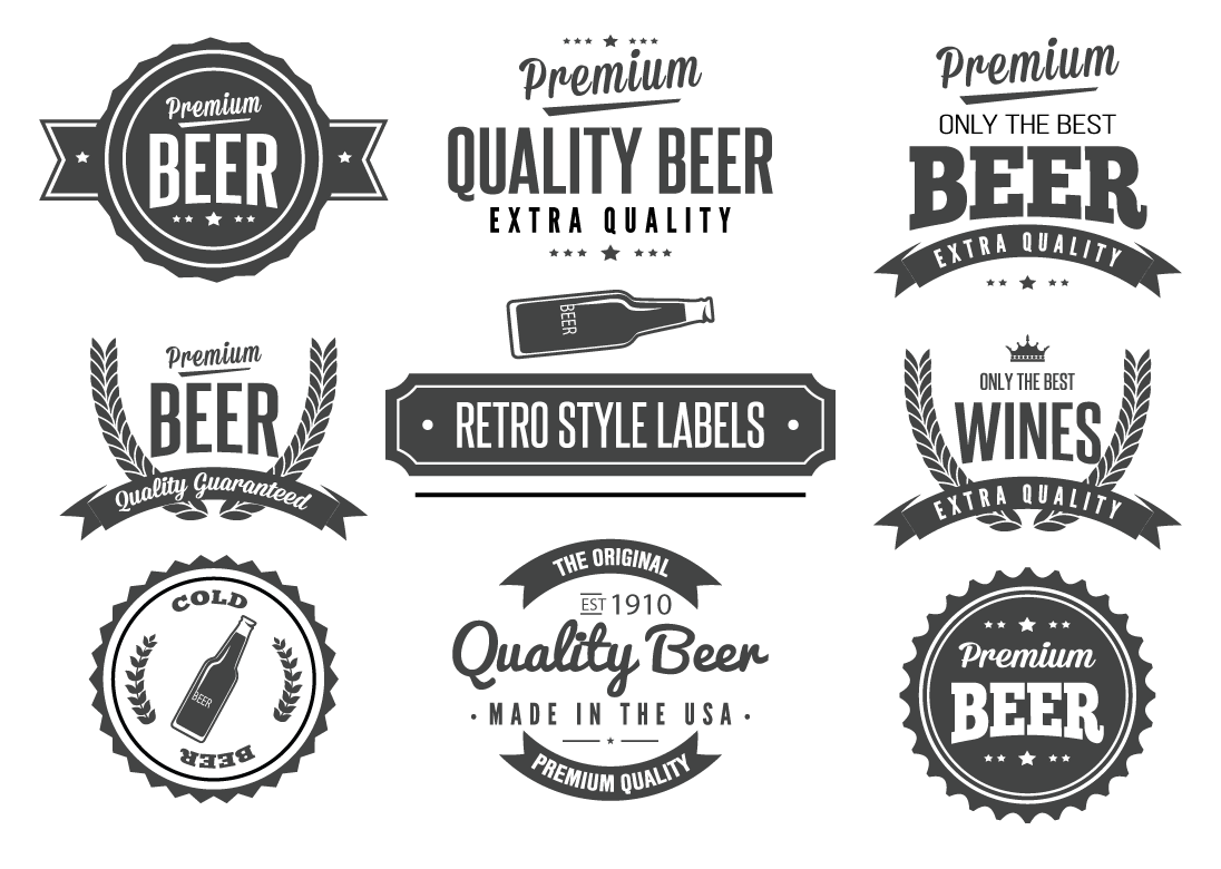 Vintage Labels Label Beer Vector Logo Clipart
