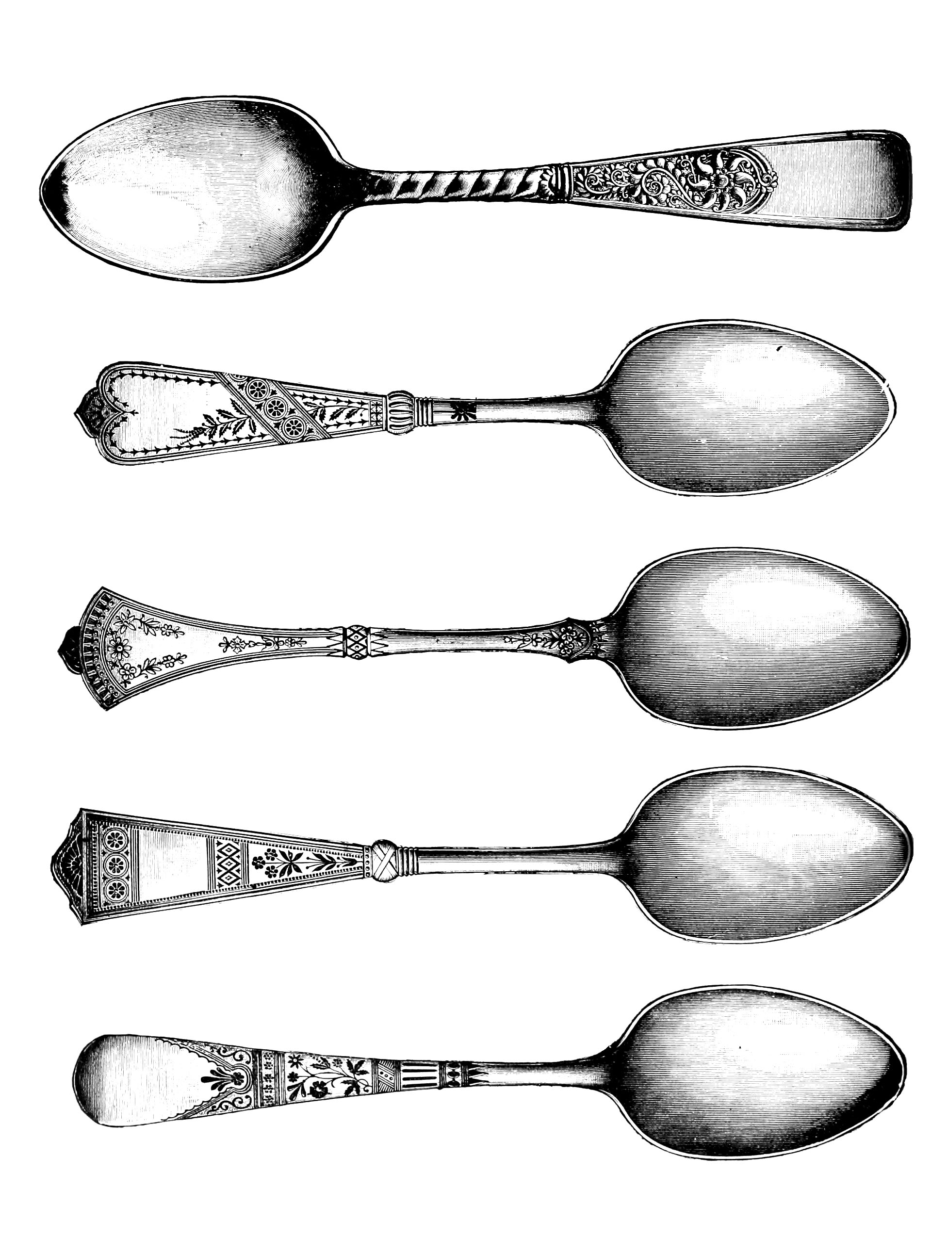 Vintage Spoons Image Oh So Nifty Vintage Clipart
