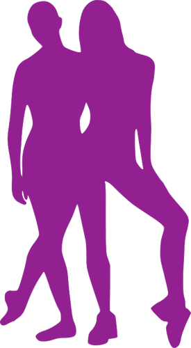Purple Dancing Couple Clipart