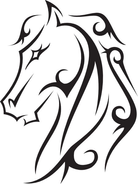 Line Drawings Hoeses Horse Tattoo Vector Clipart