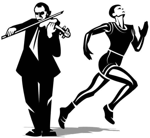 Athlete And Violinist Vector Freevectors Png Image Clipart