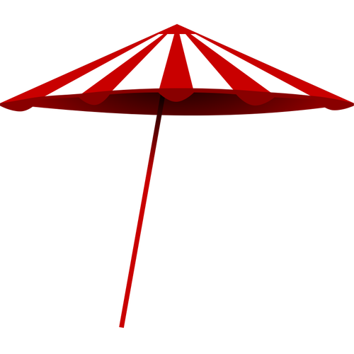 Red And White Beach Umbrella Clipart