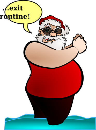 Santa Claus Exiting Routine Clipart