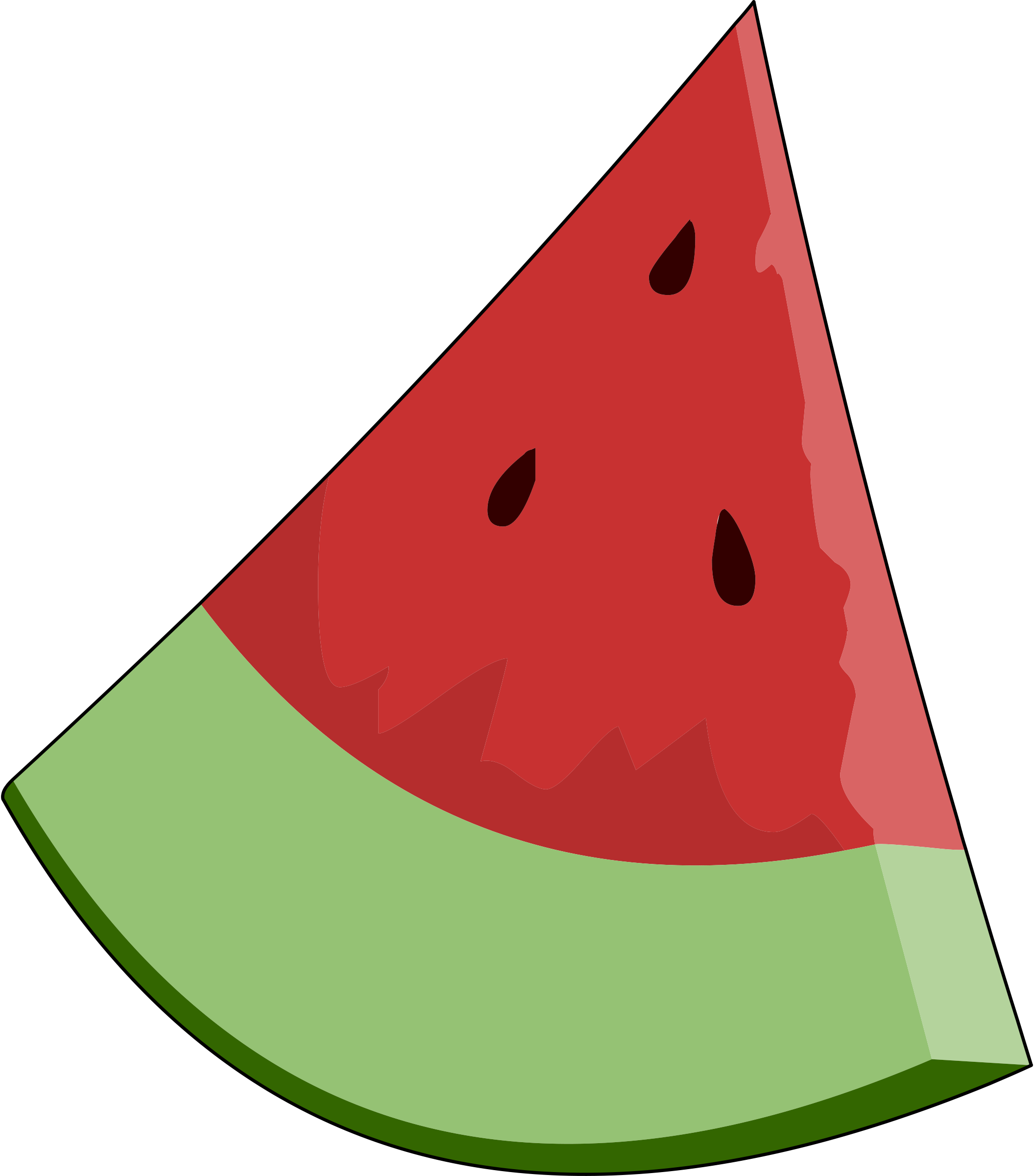 Clip Art Of A Watermelon For You Clipart