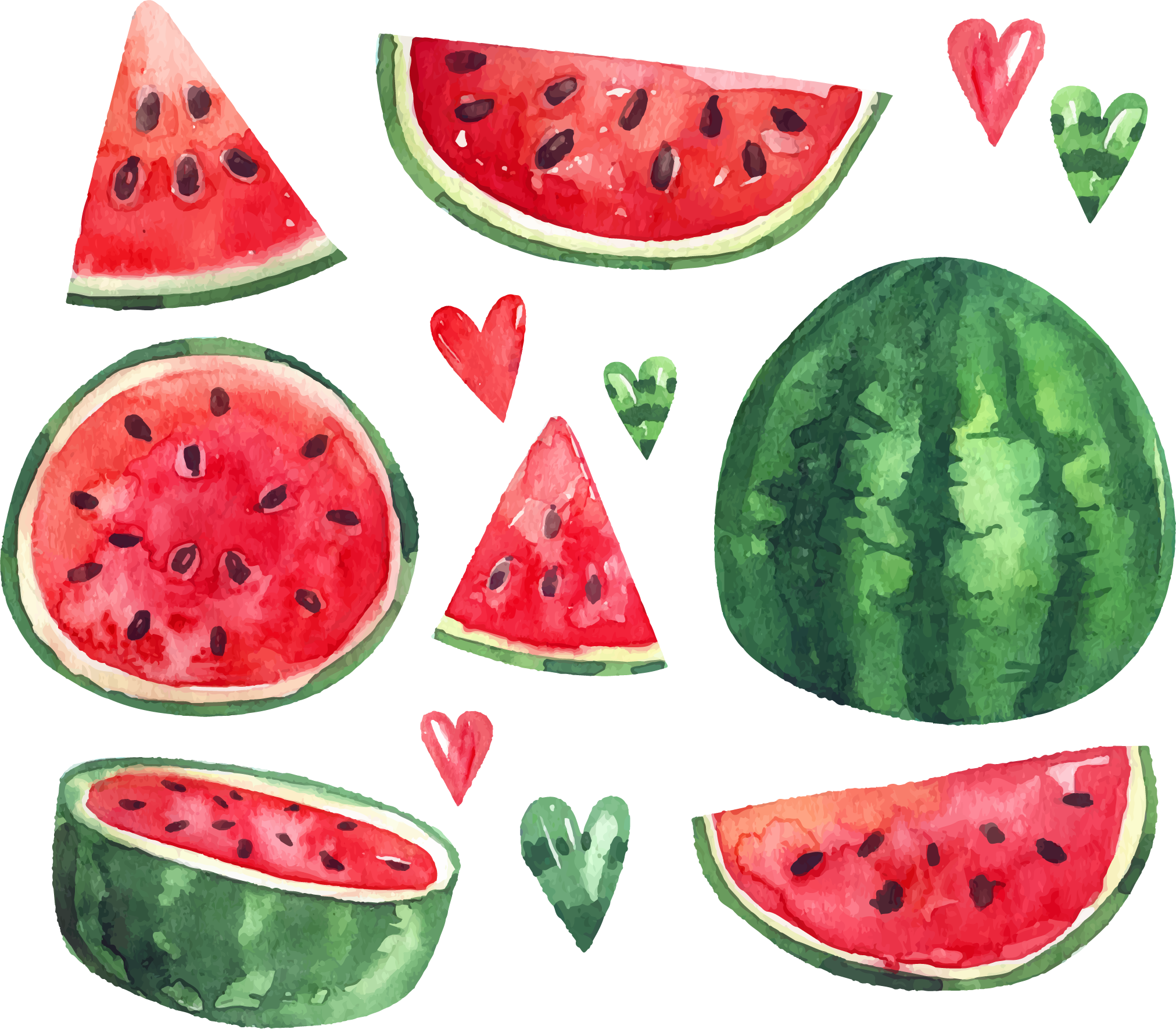 Summer Citrullus Ice Euclidean Vector Watermelon Lanatus Clipart