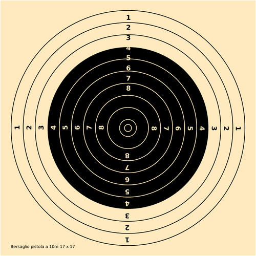 10M Pistol Shooting Target Clipart