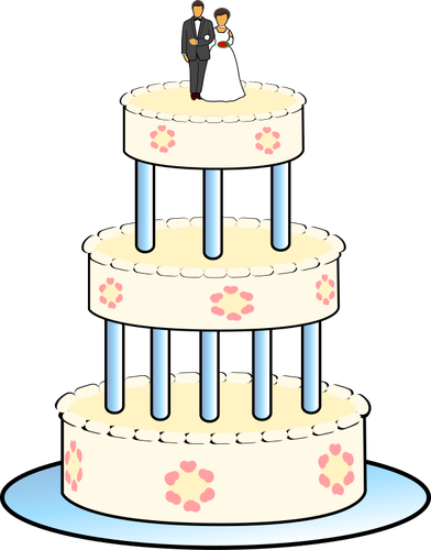 Drawing Of Three Level Wedding Cake Clipart