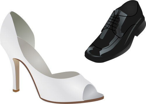 Male And Female Wedding Shoes Clipart