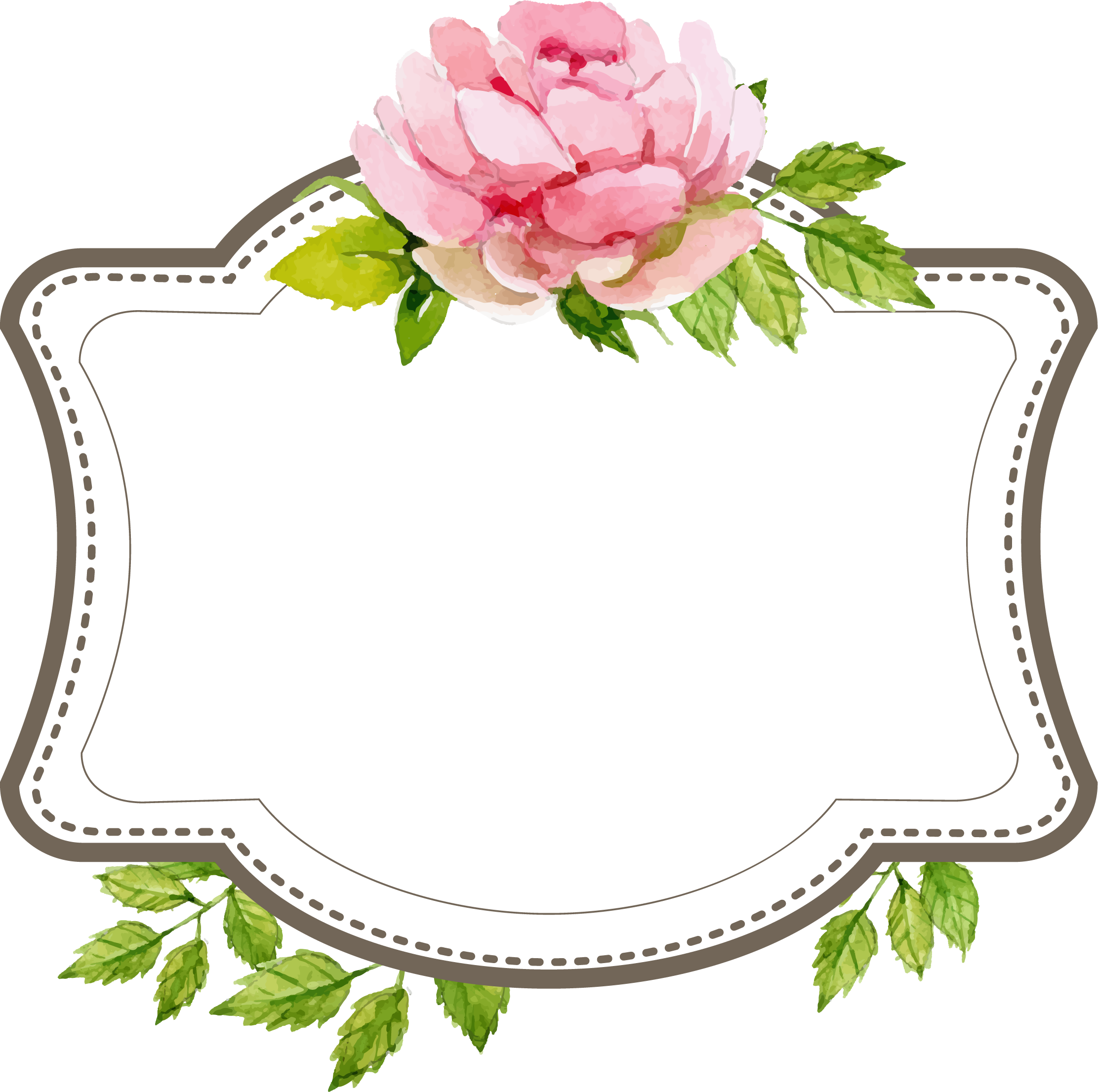 Download Clipart Icon - Beautiful Text Engagement Label Wedding Border.