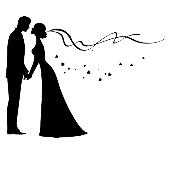 Silhouette Couple Wedding Bridegroom Invitation The Clipart