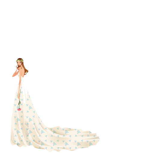 Gown Elements Contemporary Vector Western Wedding Model Clipart