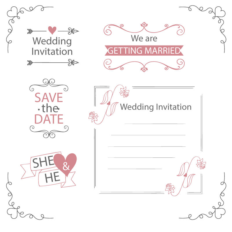 Vector Invitation Marriage Wedding Free Frame Clipart