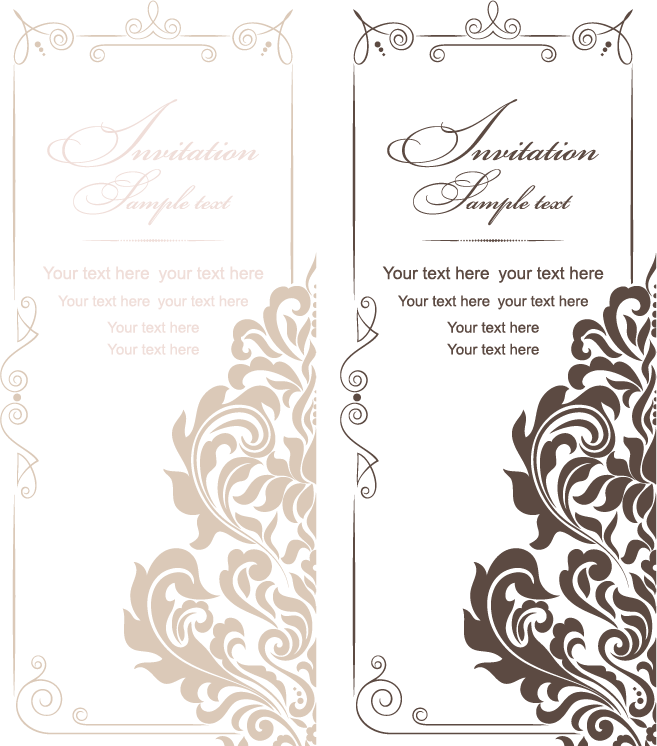 And Style Vintage Wedding Invitations American Vector Clipart