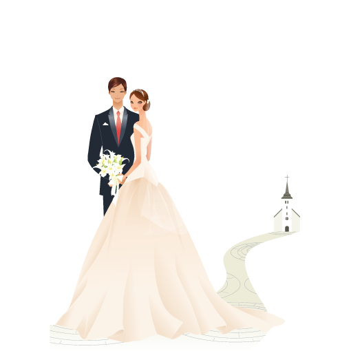 And Both Western-Style Romantic Wedding Greeting Bride Clipart