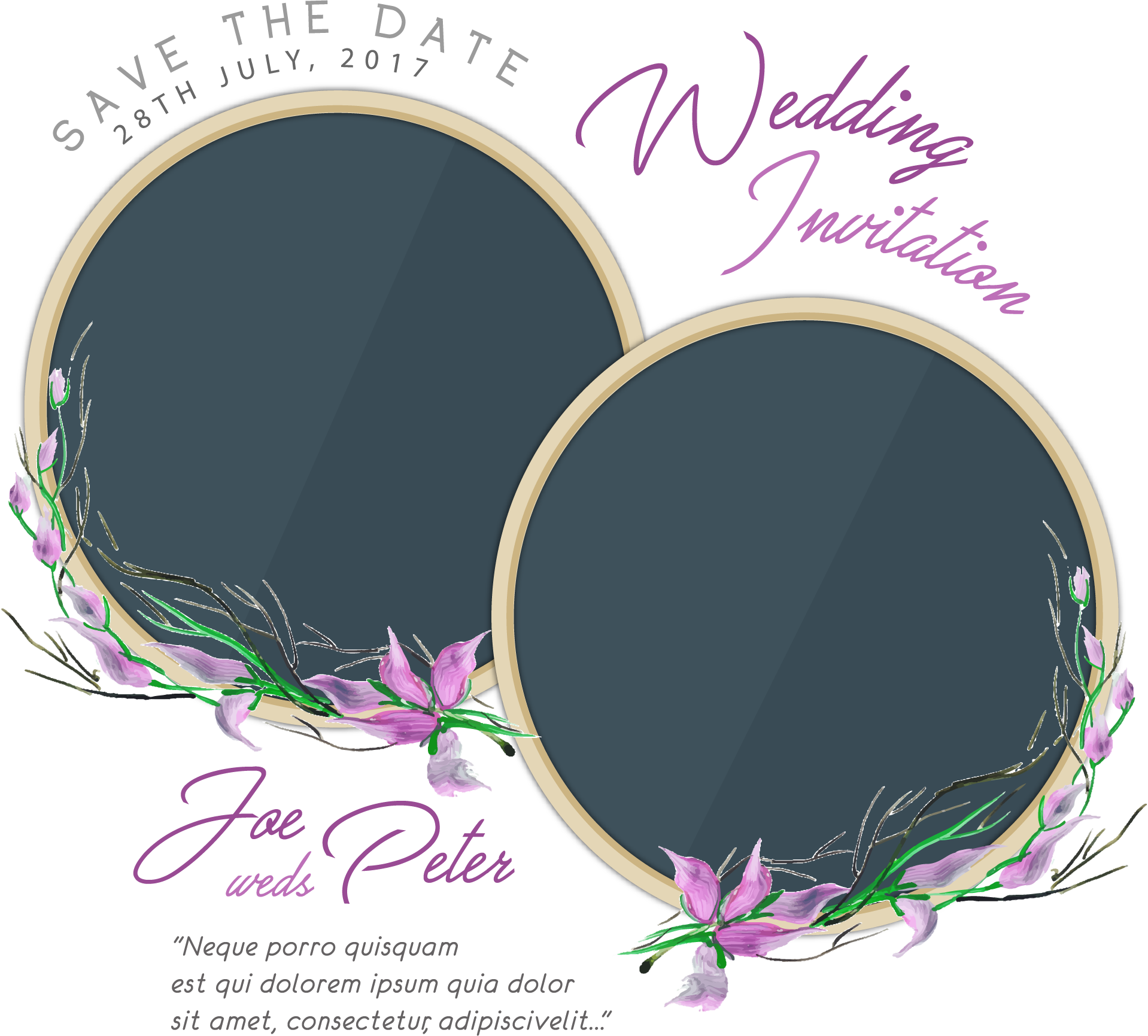 Couple Invitation Wedding PNG Image High Quality Clipart
