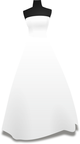 White Wedding Dress On A Stand Clipart