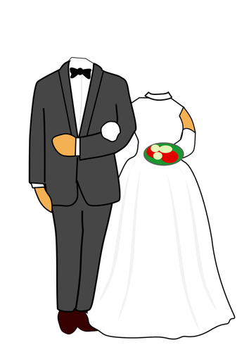 Illustration Of Headless Wedding Couple Clipart