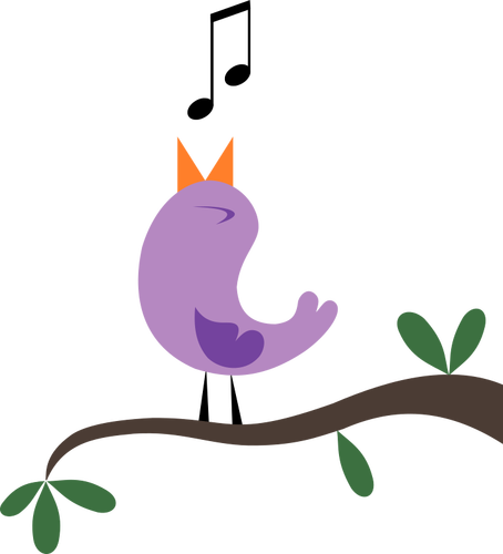 Happy Tweeting Purple Bird Clipart
