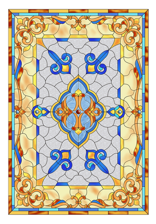 Ceiling Painted Stained Glass Window Church Clipart