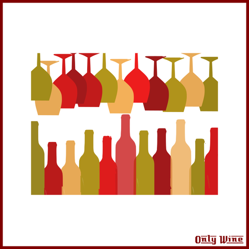 Colorful Bottles And Glasses Clipart