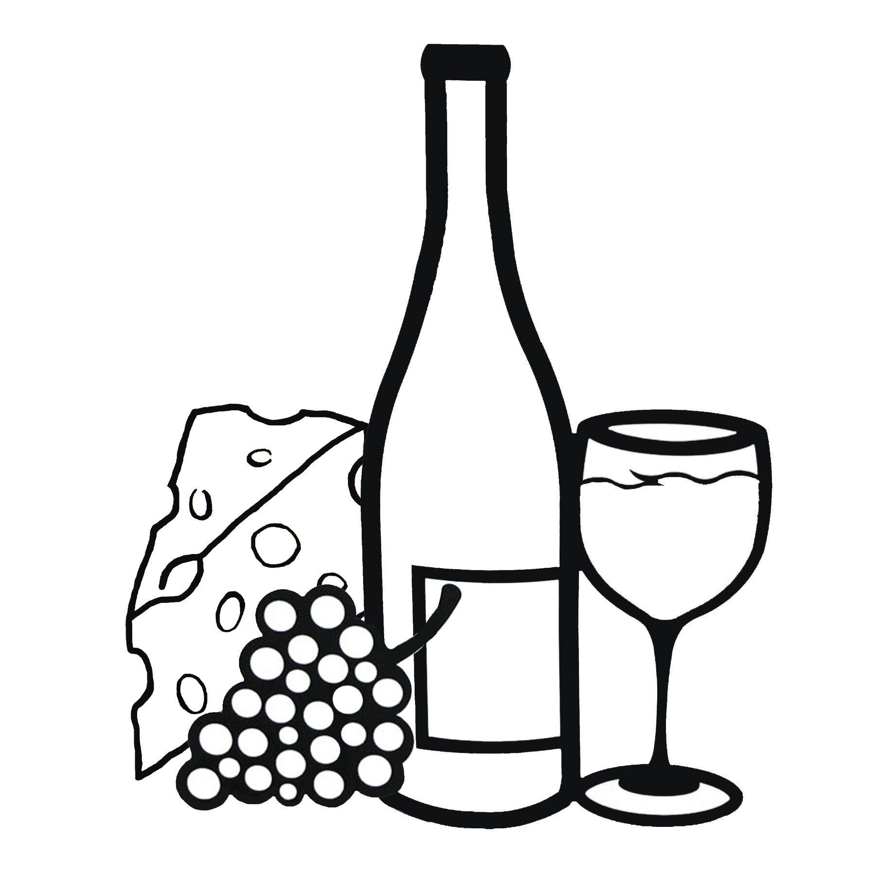 Wine Bottle Gallery For Black And White Clipart