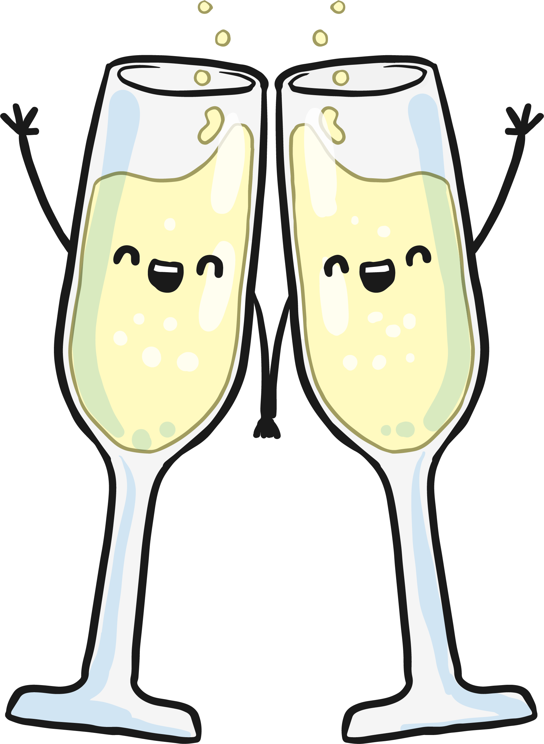Hand Glass Wine In Champagne Glasses Clipart