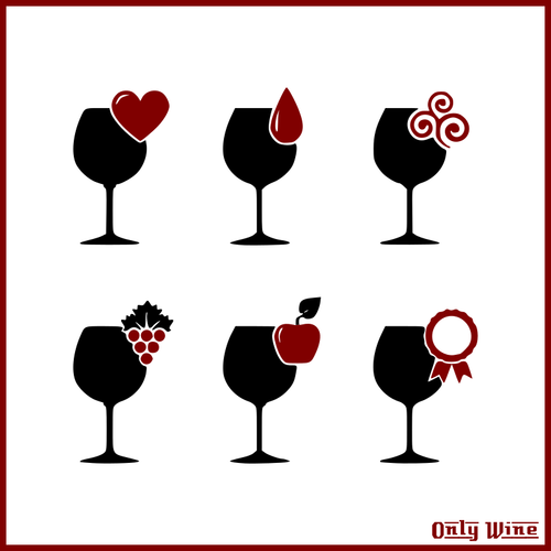 Six Wine Glasses Clipart