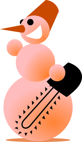Snowman Dressed Like A Butcher Clipart