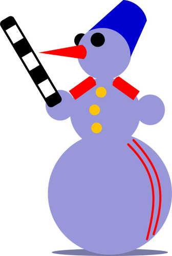 Snowman Traffic Cop Clipart
