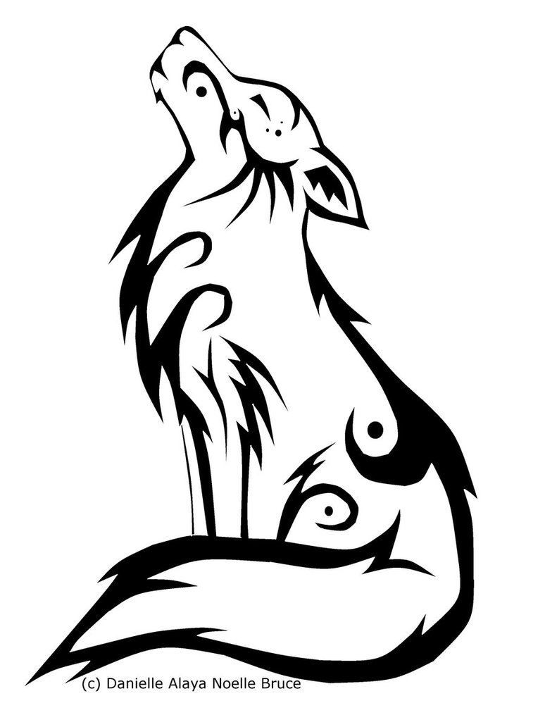 Tribal Howling Wolf Png Image Clipart
