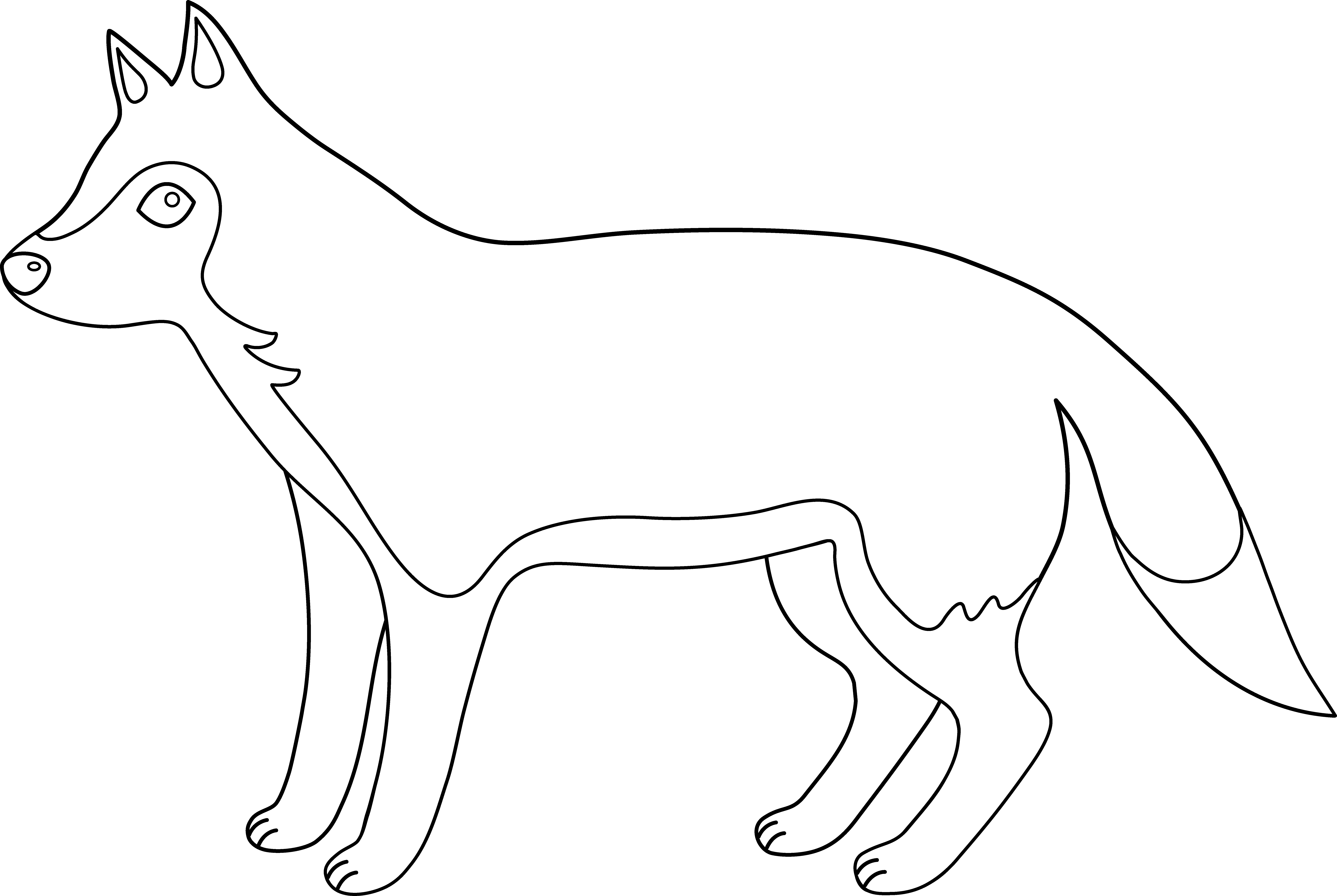 Colorable Wolf Line Art Png Image Clipart