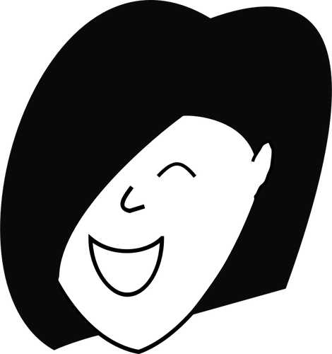Happy Woman With Hair Over One Eye Clipart