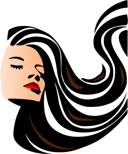 Of Woman With Lustrous Long Hair Clipart